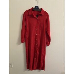 Soplia Gon Shirt Dress Womens Small Button Pockets Lagenlook Minimalist NWT